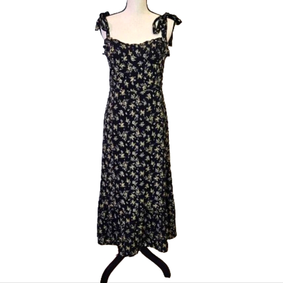 o.p.t. Toile de Jouy Black Multi-Color Floral Sleeveless Dress,Size X-Large - Picture 1 of 15